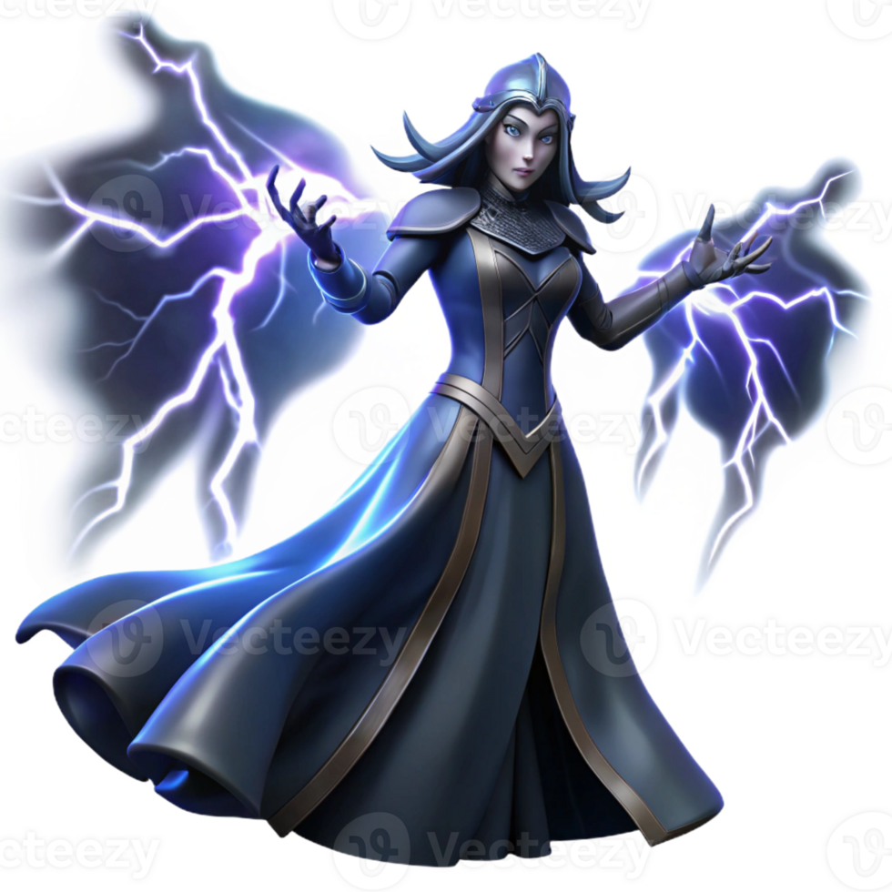 serene rustic A Powerful Sorceress Summoning a Storm high quality png