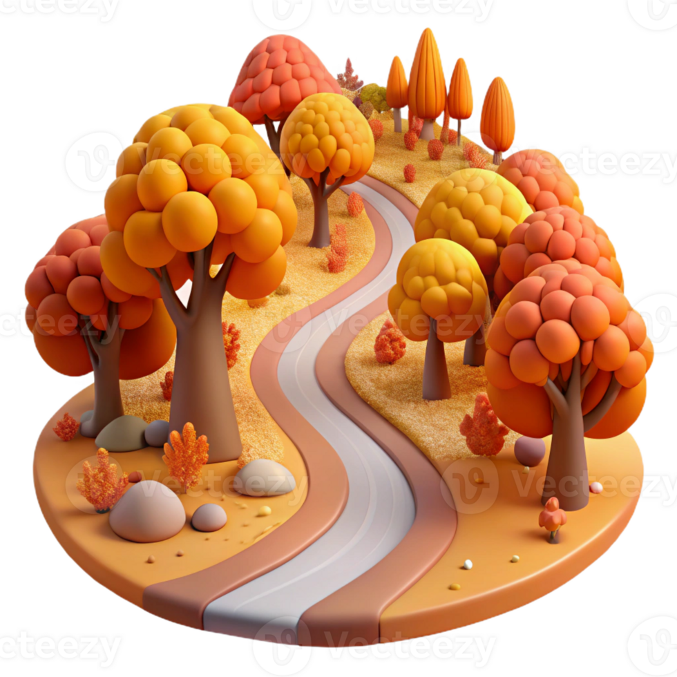 stunning traditional A Winding Dirt Road Through a Colorful A high quality png