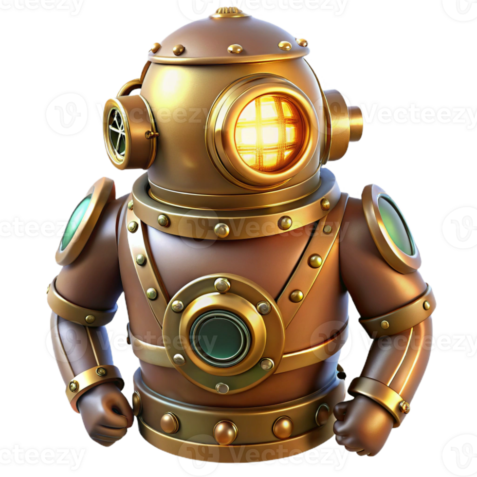 beautiful traditional A Steampunk Diving Suit Heavy Brass and R professional png