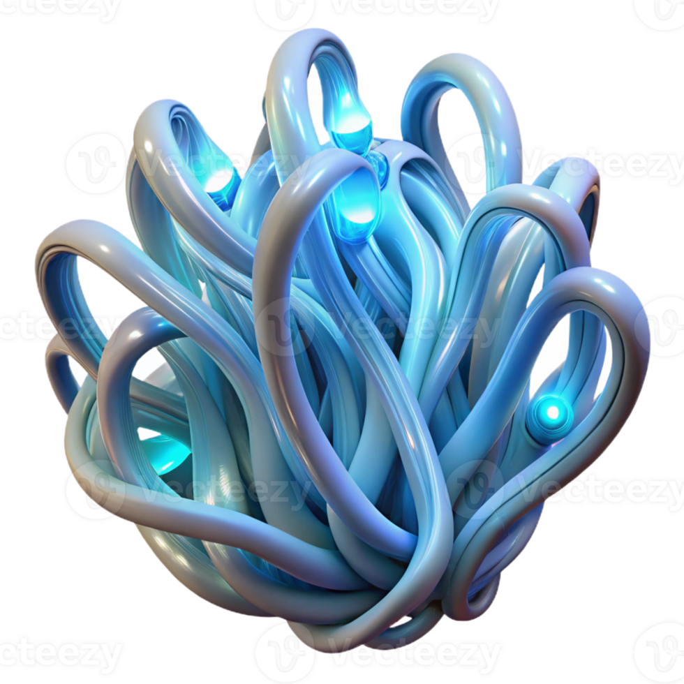 dramatic abstract Intertwined Bioluminescent Tendrils Of png