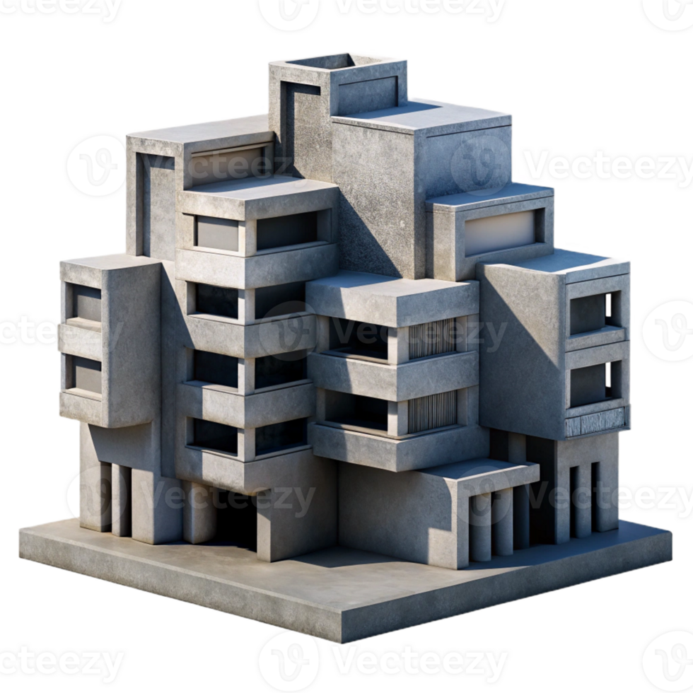 wonderful contemporary A Brutalist Concrete Apartment Complex H detailed png