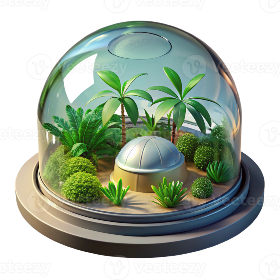 wonderful abstract A Glass Dome Protecting a Lush Tropical Ec original png