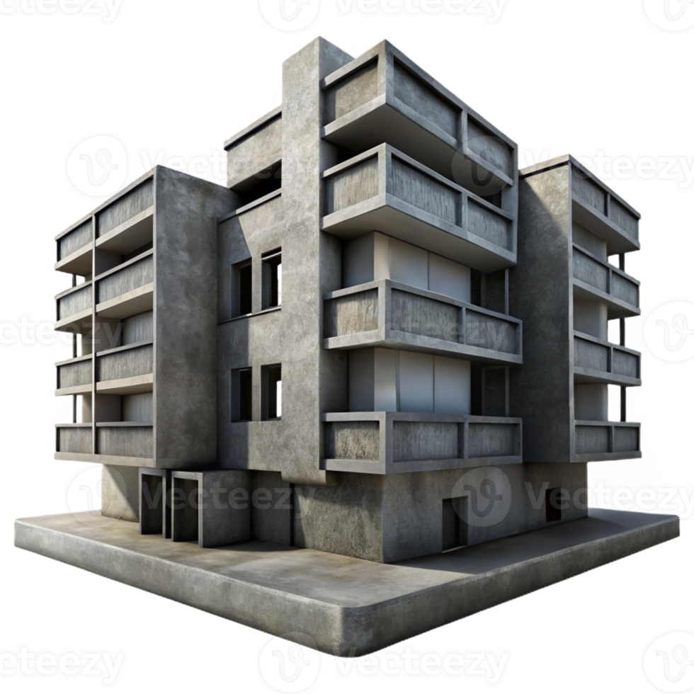 impressive artistic A Brutalist Concrete Apartment Complex H authentic png