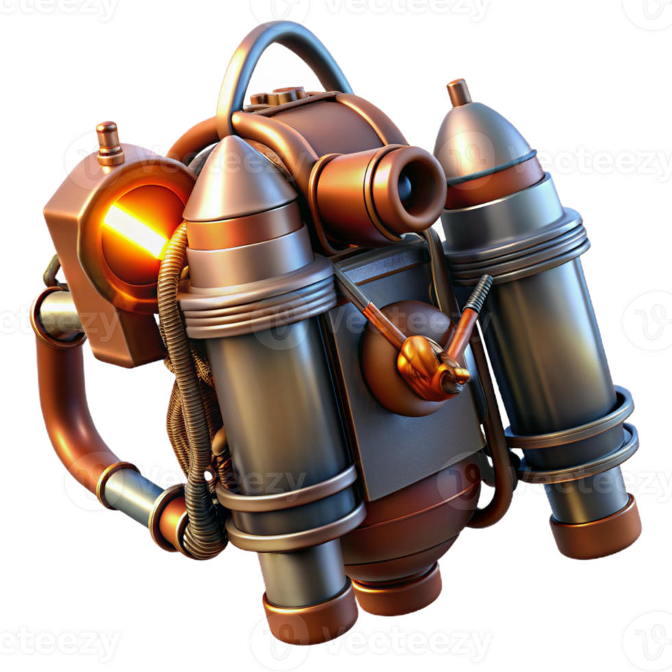 extraordinary rustic A Steampunk Jetpack with Intricate Coppe high quality png