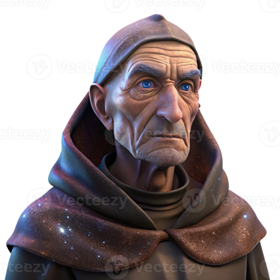 elegant artistic Portrait of an Elderly Man with Deep Wrink detailed png