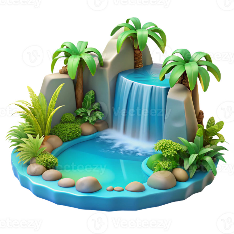 vibrant rustic A Cascading Waterfall Plunging Into a Tur authentic png