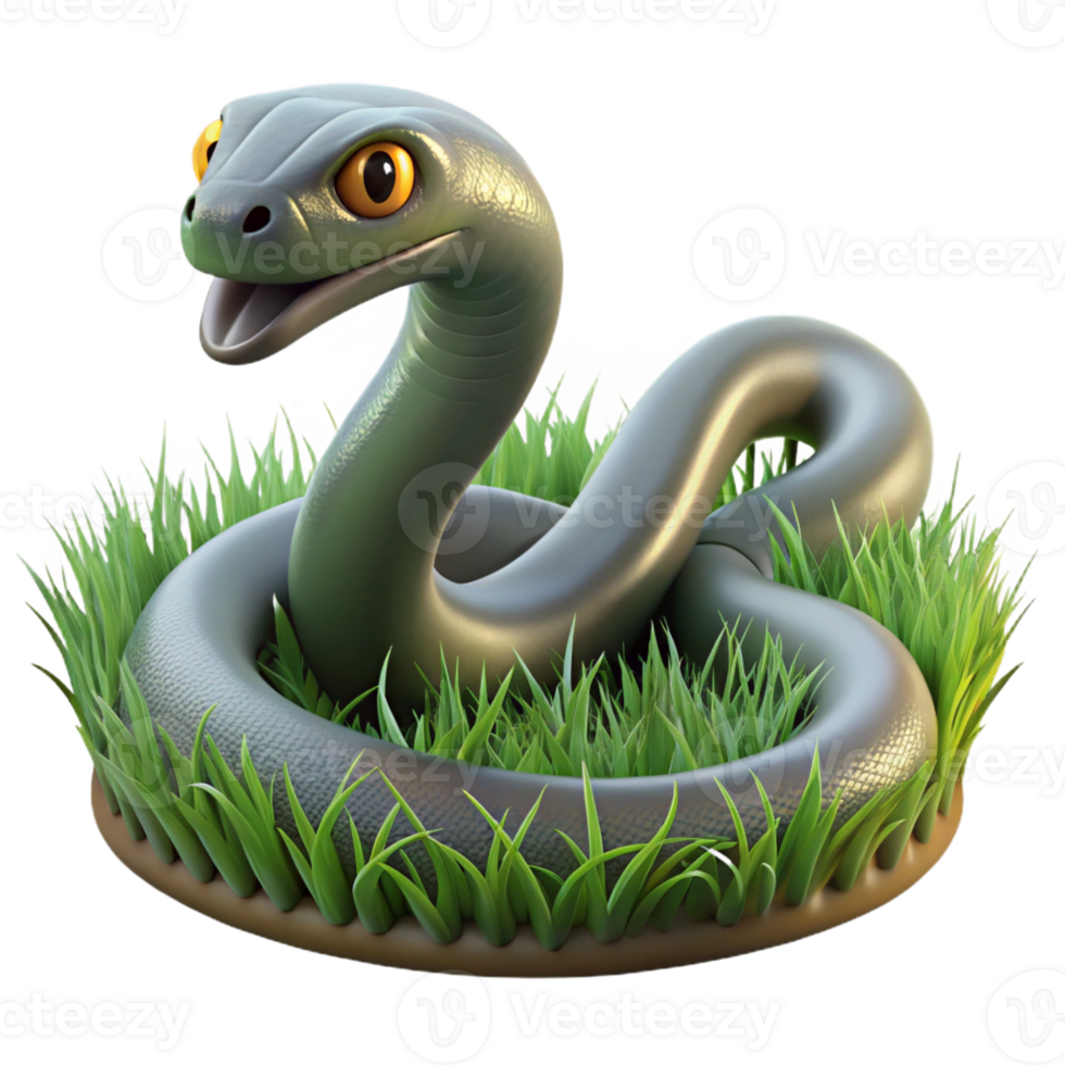 elegant creative A Slithering Snake in the Grass Close Up detailed png