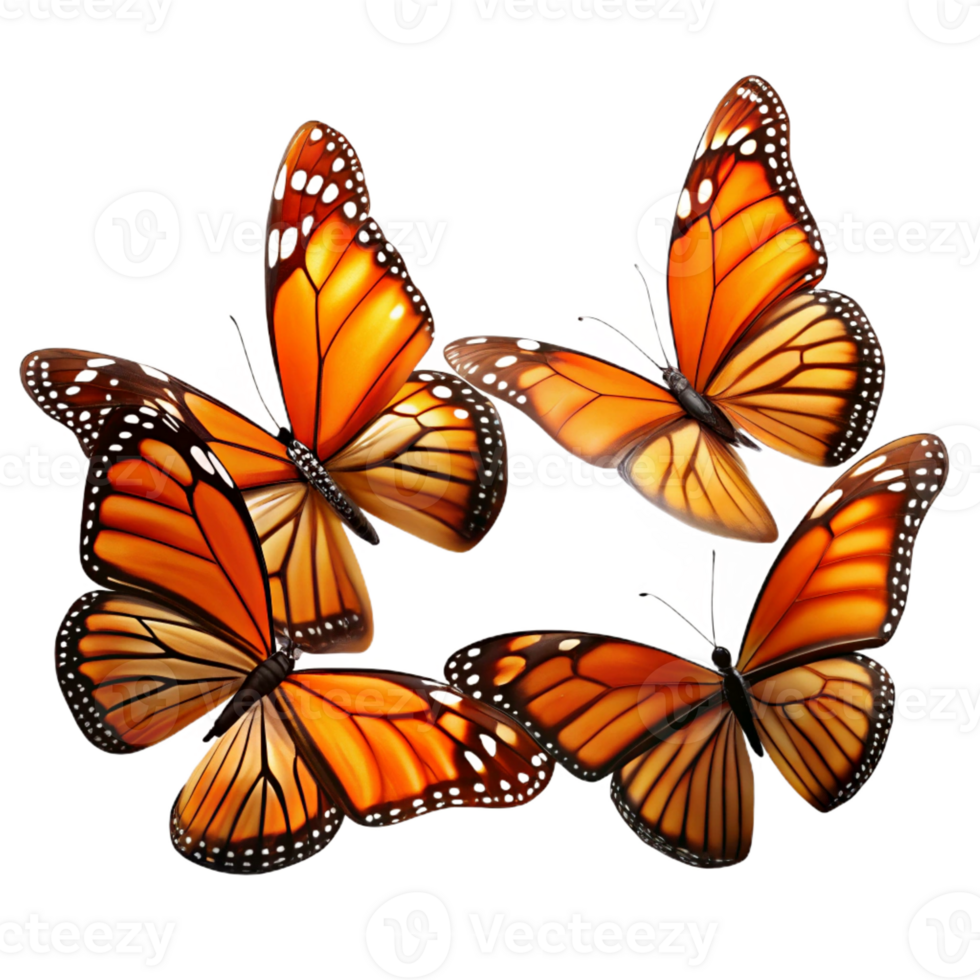 wonderful artistic A Group of Monarch Butterflies Migrating So detailed png