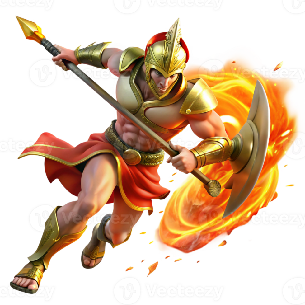 wonderful minimalist Ares God of War Charging Into Battle Br png