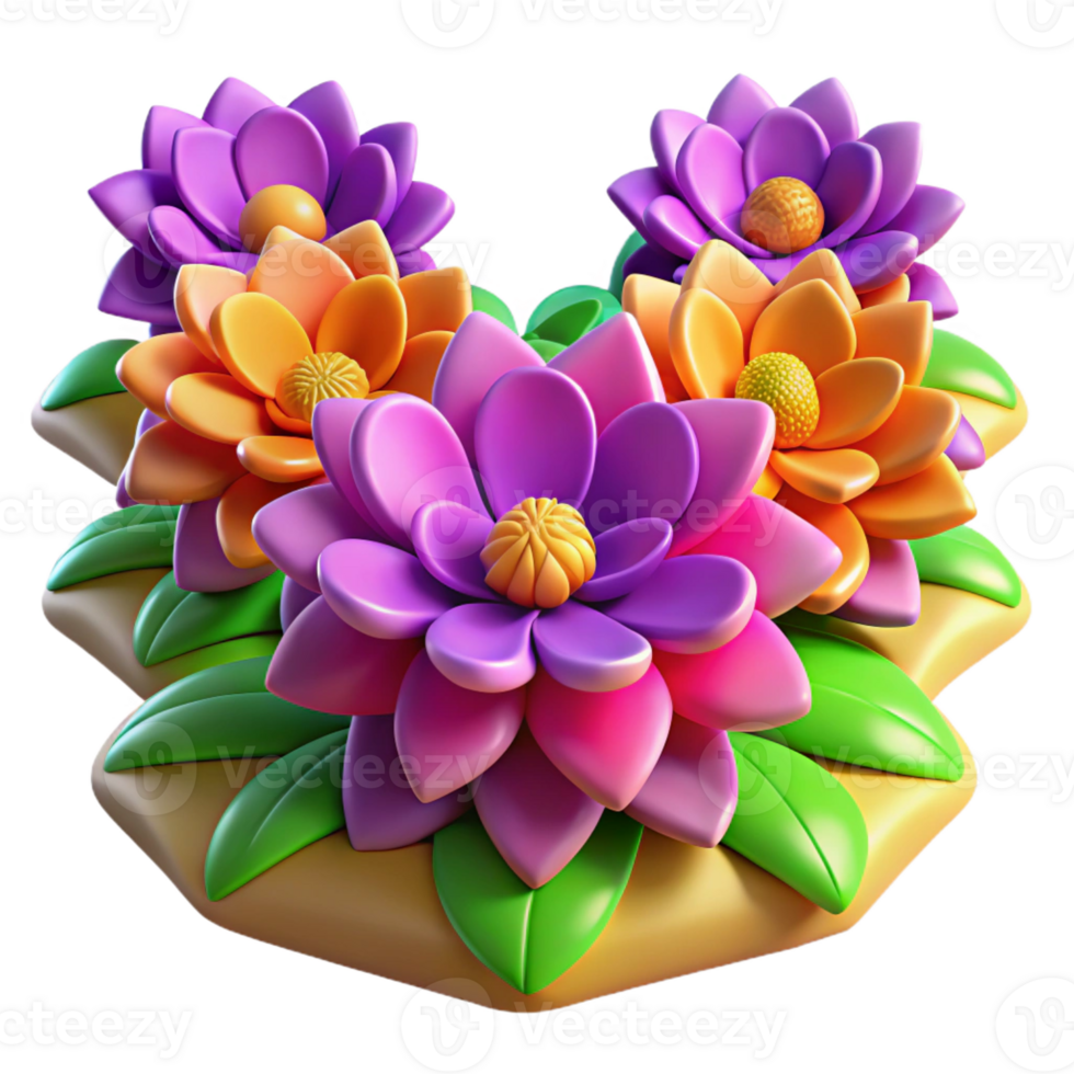 wonderful modern A Field of Vibrant Geometric Flowers Ren high quality png