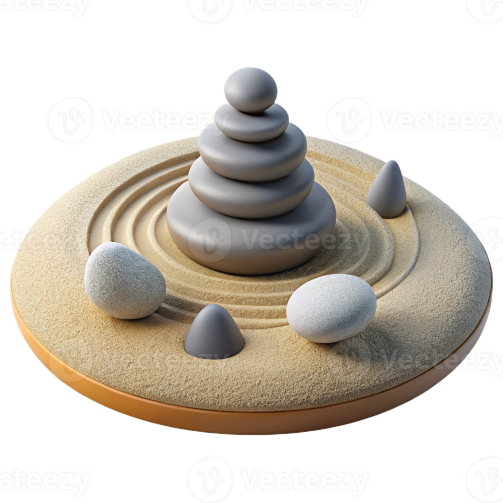 extraordinary vintage A Serene Japanese Zen Garden with Raked Gr png