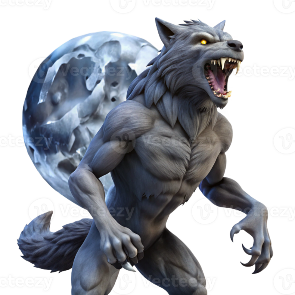 stunning creative Howling Werewolf Under the Moon premium png