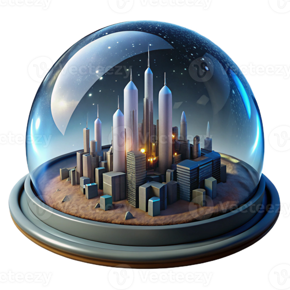 elegant vintage A Futuristic City Built Inside a Giant T png