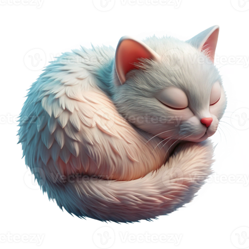 extraordinary vintage A Fluffy Cat Curled Up Asleep Close Up S high resolution png