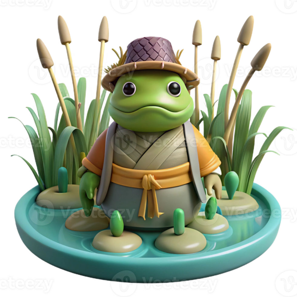 beautiful artistic Kappa Hiding in River exclusive png