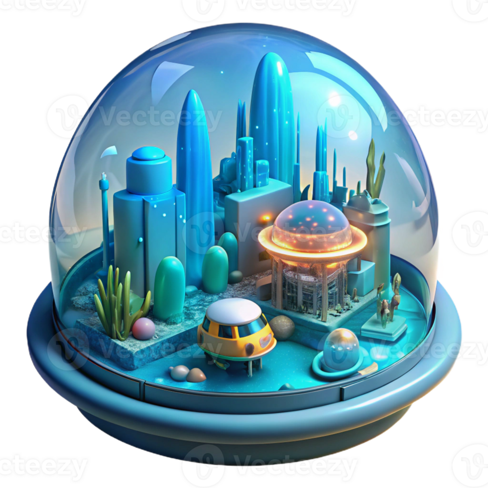 magnificent artistic A Futuristic Underwater City Enclosed In professional png