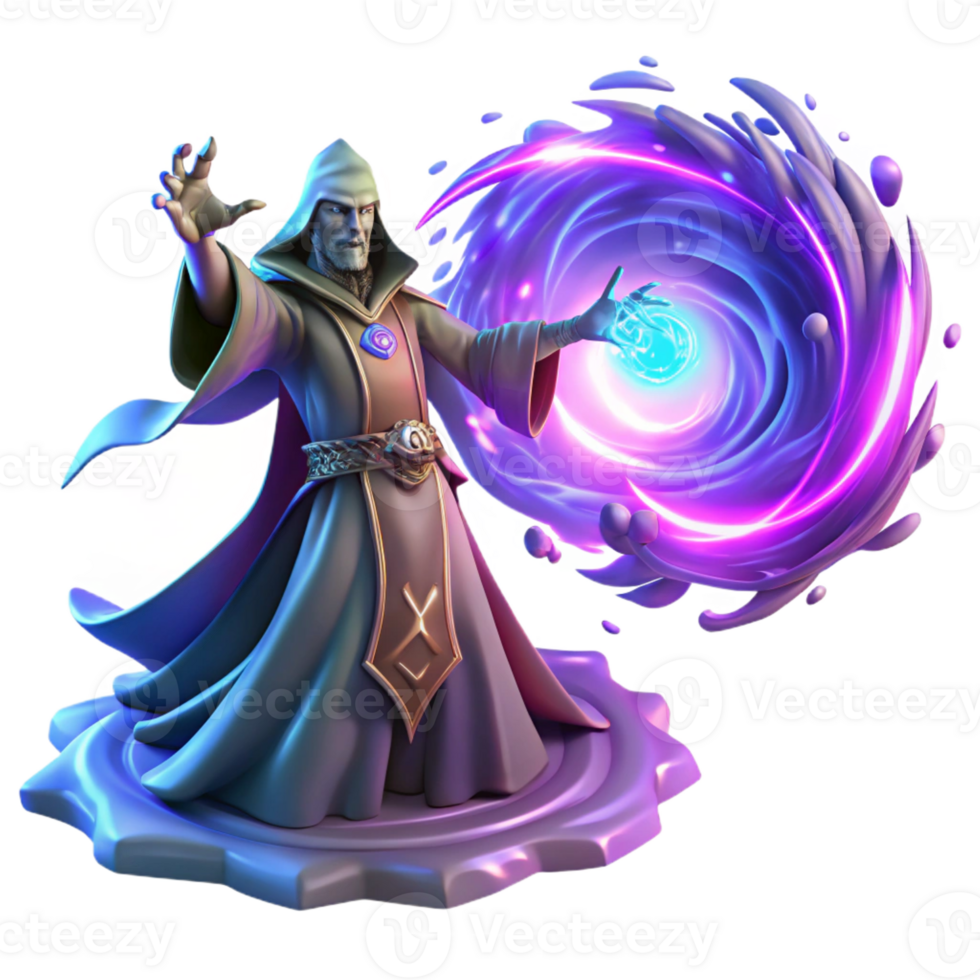 dramatic contemporary A Powerful Wizard Summoning a Spectral P original png