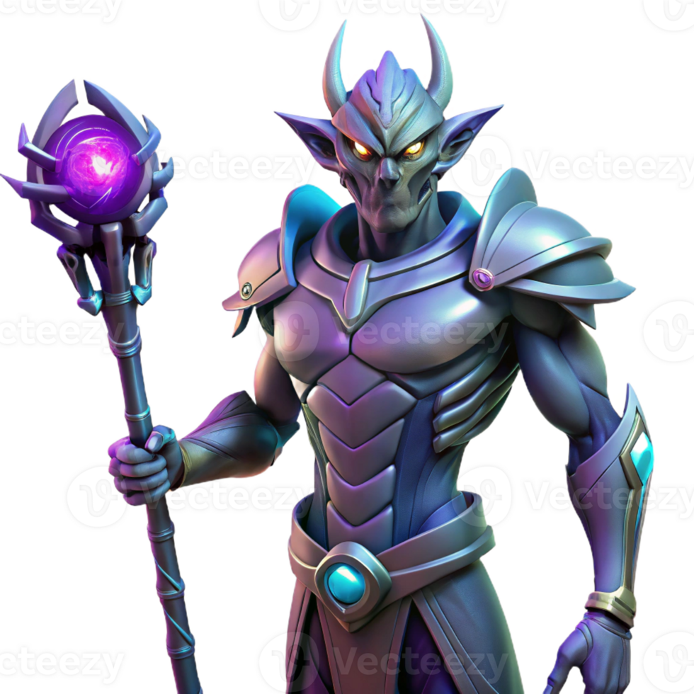 beautiful artistic A Powerful Alien Warrior with Imposing professional png