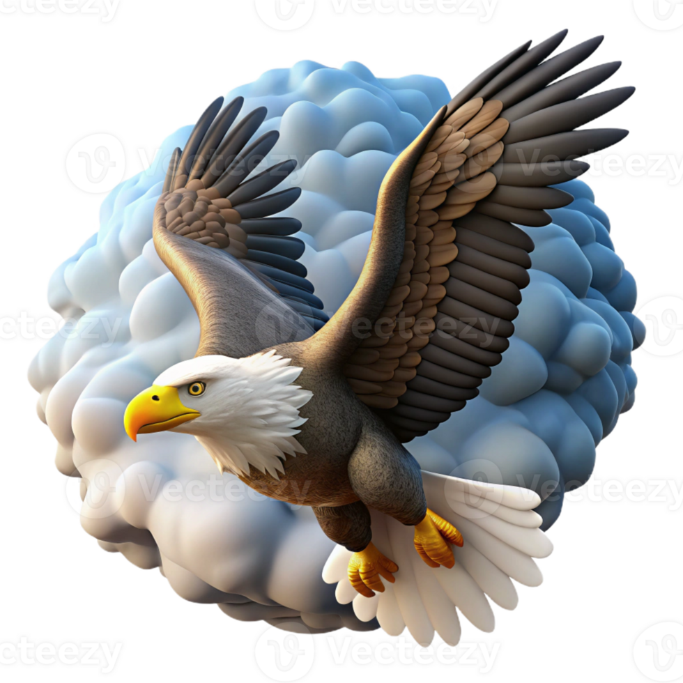 impressive modern A Majestic Bald Eagle Soaring Through a Clo png