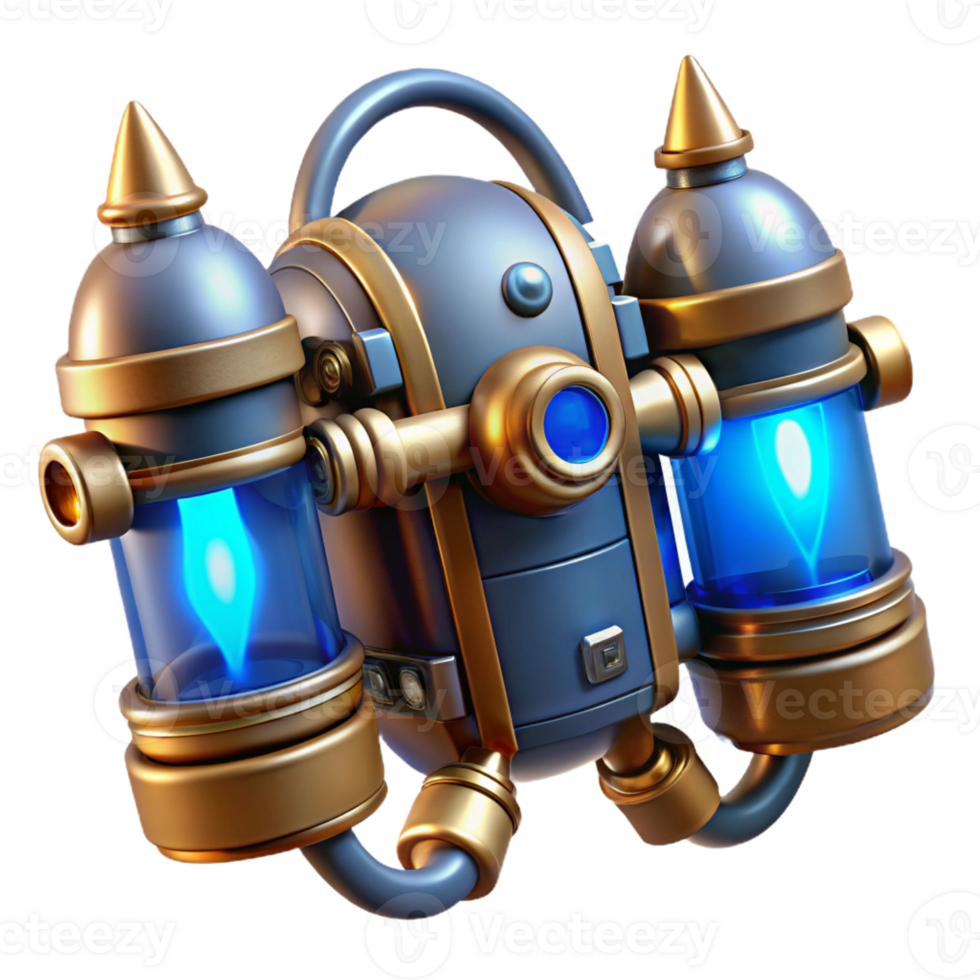 vibrant traditional A Steampunk Jetpack with Brass Nozzles A high quality png
