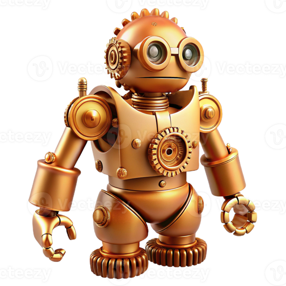 impressive modern A Steampunk Robot with Intricate Gears A exclusive png