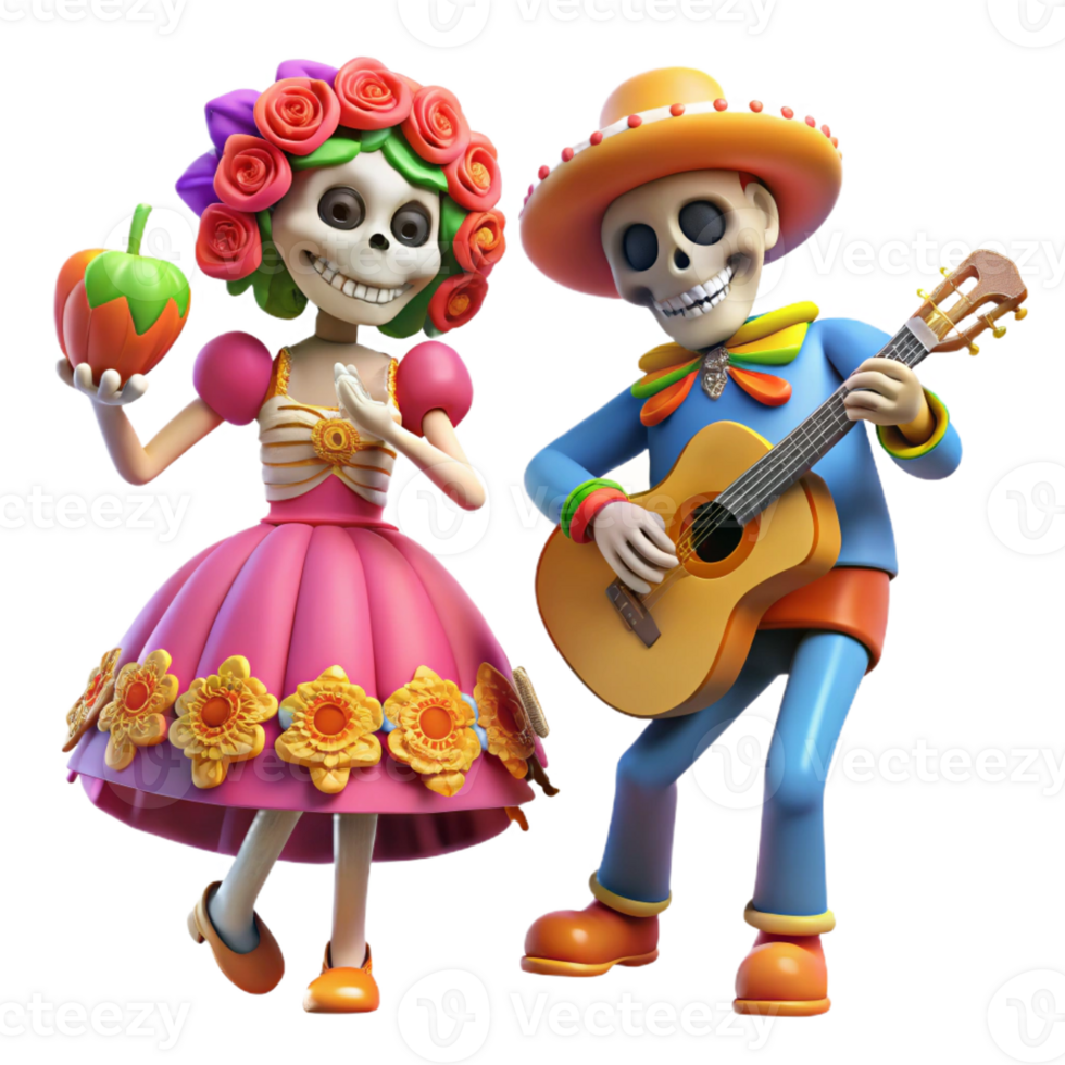 dramatic modern A Vibrant Depiction of a Day of the Dead C authentic png