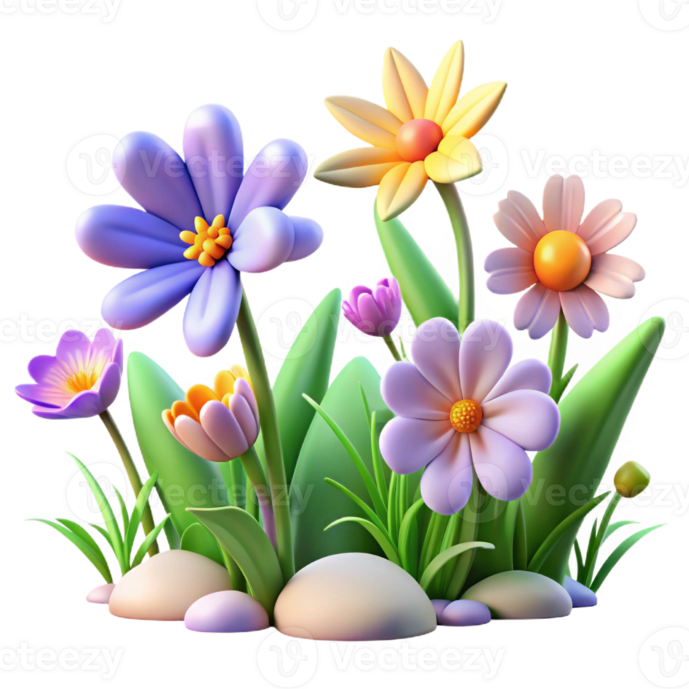 extraordinary creative A Field of Wildflowers Swaying in the Br high resolution png