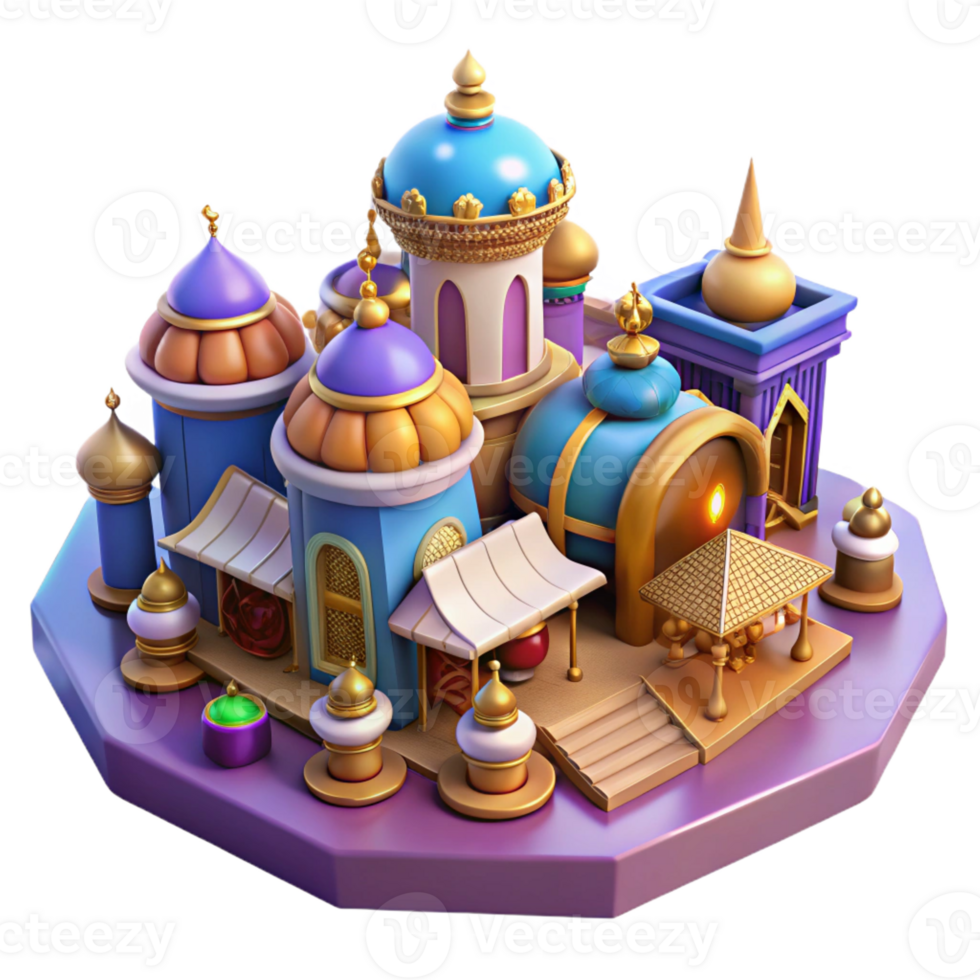 vibrant creative A Bustling Marketplace in a Fantasy City premium png