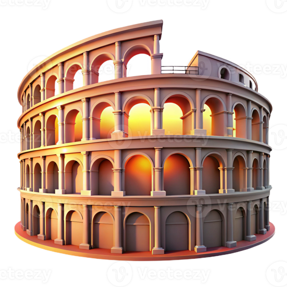 extraordinary artistic A Roman Colosseum Dramatic Sunset Light genuine png