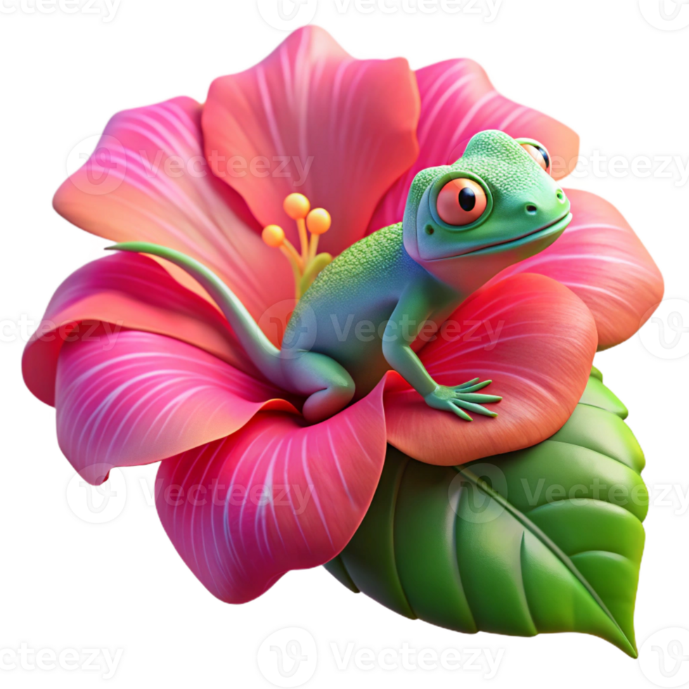 magnificent contemporary A Vibrant Chameleon Perched on a Bright authentic png