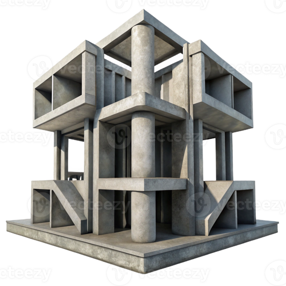 impressive vintage A Brutalist Concrete Megastructure Harsh high quality png