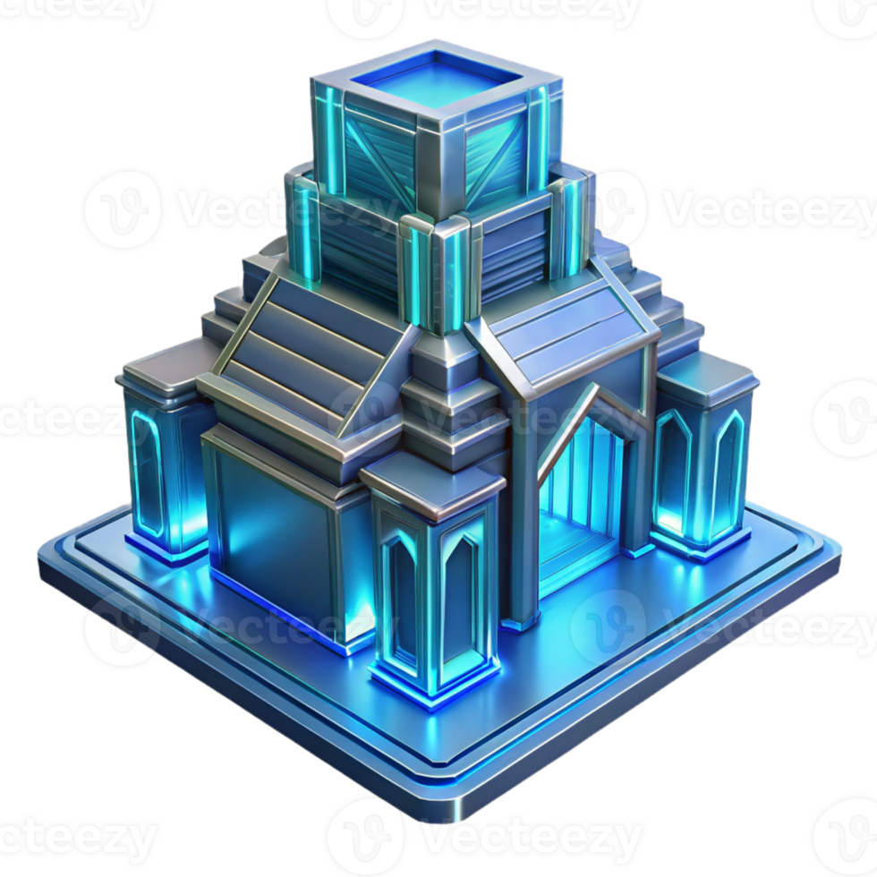 extraordinary traditional A Futuristic Holographic Projection of a Bu exclusive png