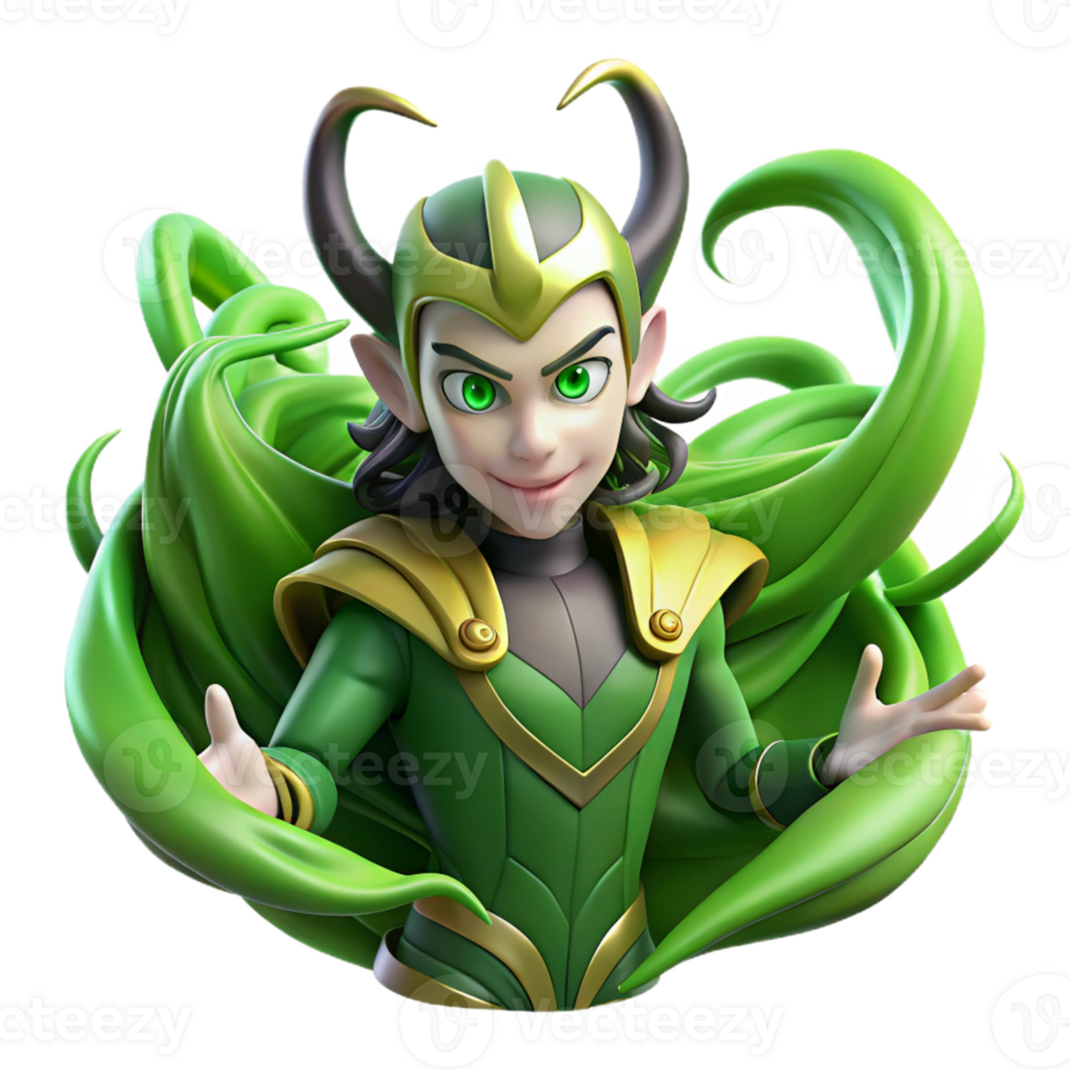 beautiful artistic A Mischievous Loki Transforming Into a Ra png