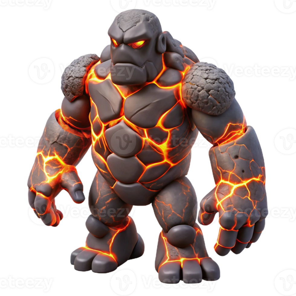 impressive contemporary A Colossal Golem Rising from a Volcanic La exclusive png