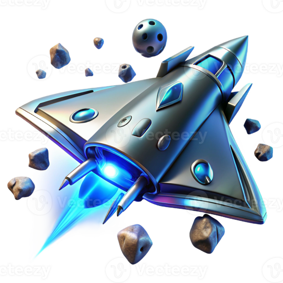 impressive rustic A Sleek Chrome Spaceship Resembling A png