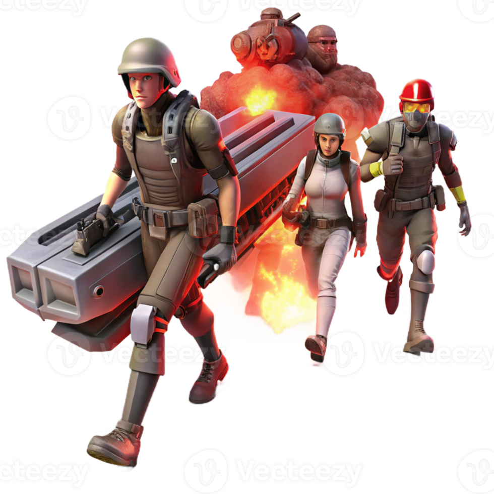 wonderful artistic A Group of Space Pirates Armed with Laser premium png