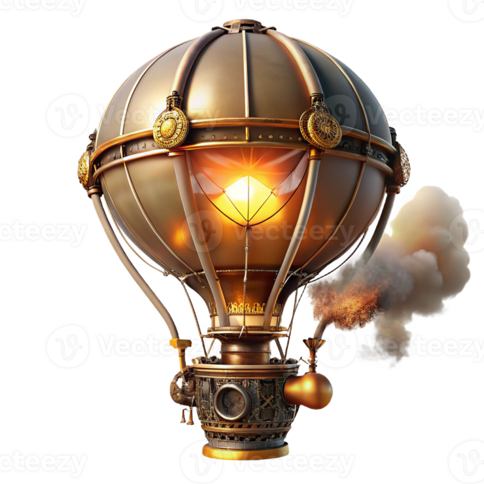 serene contemporary A Steampunk Train Speeding Through a Dese premium png