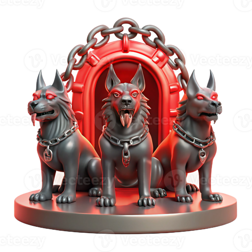 wonderful artistic Cerberus the Three Headed Hound of Hade exclusive png