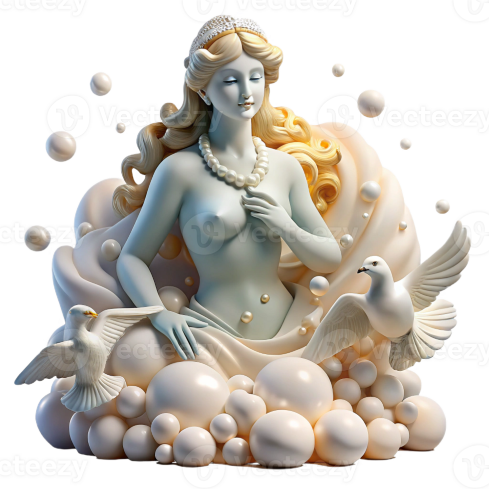 magnificent rustic Aphrodite Rising from the Sea Foam Surro professional png