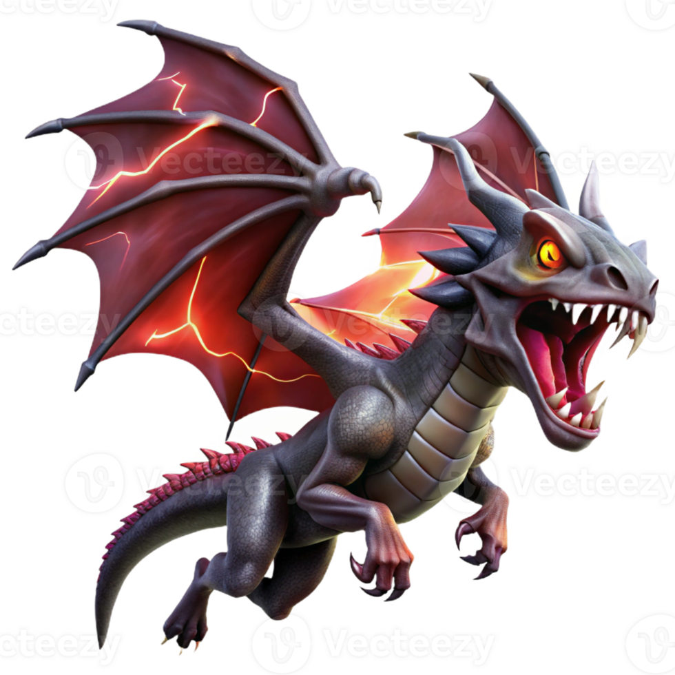 stunning creative A Fearsome Dragon with Obsidian Scales And professional png