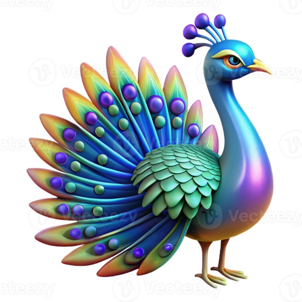 stunning minimalist A Regal Peacock Displaying Its Iridescent png