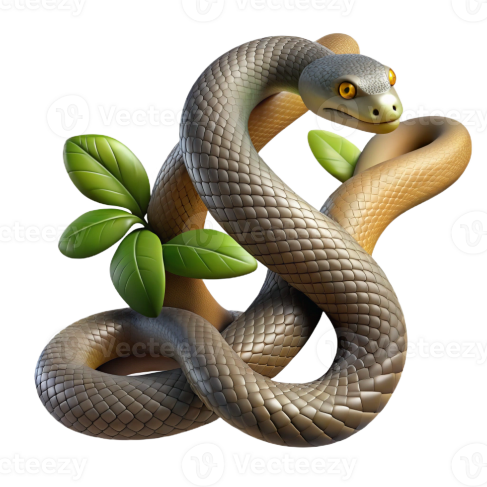 impressive abstract A Slithering Snake Coiled Around a Tree Bra high resolution png