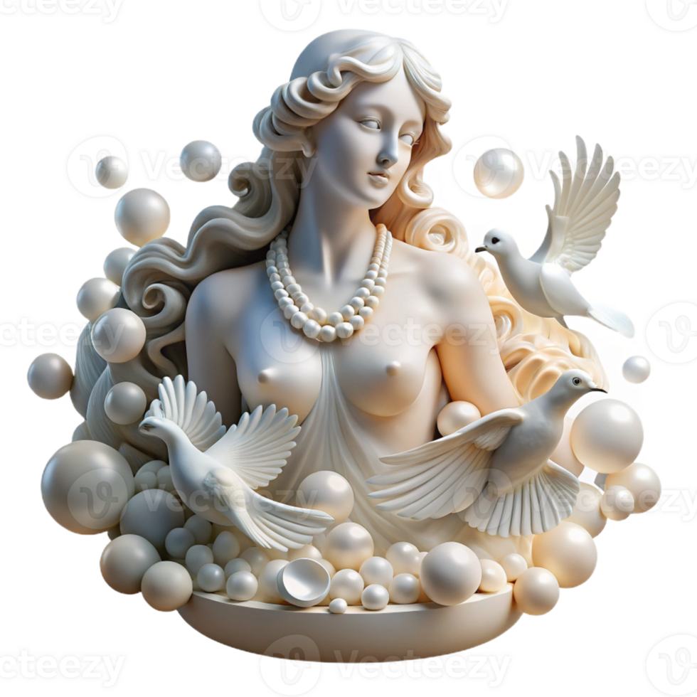 elegant traditional Aphrodite Rising from the Sea Foam Surro exclusive png