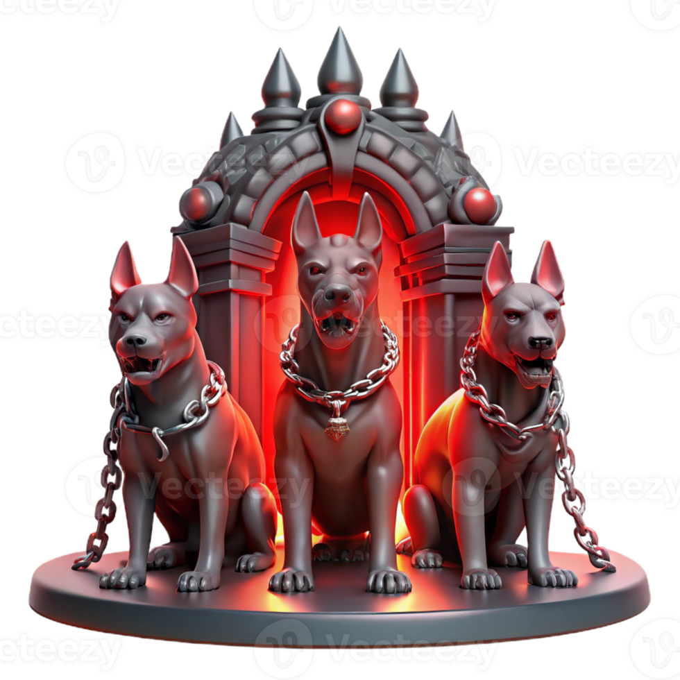 beautiful artistic Cerberus the Three Headed Hound of Hade genuine png