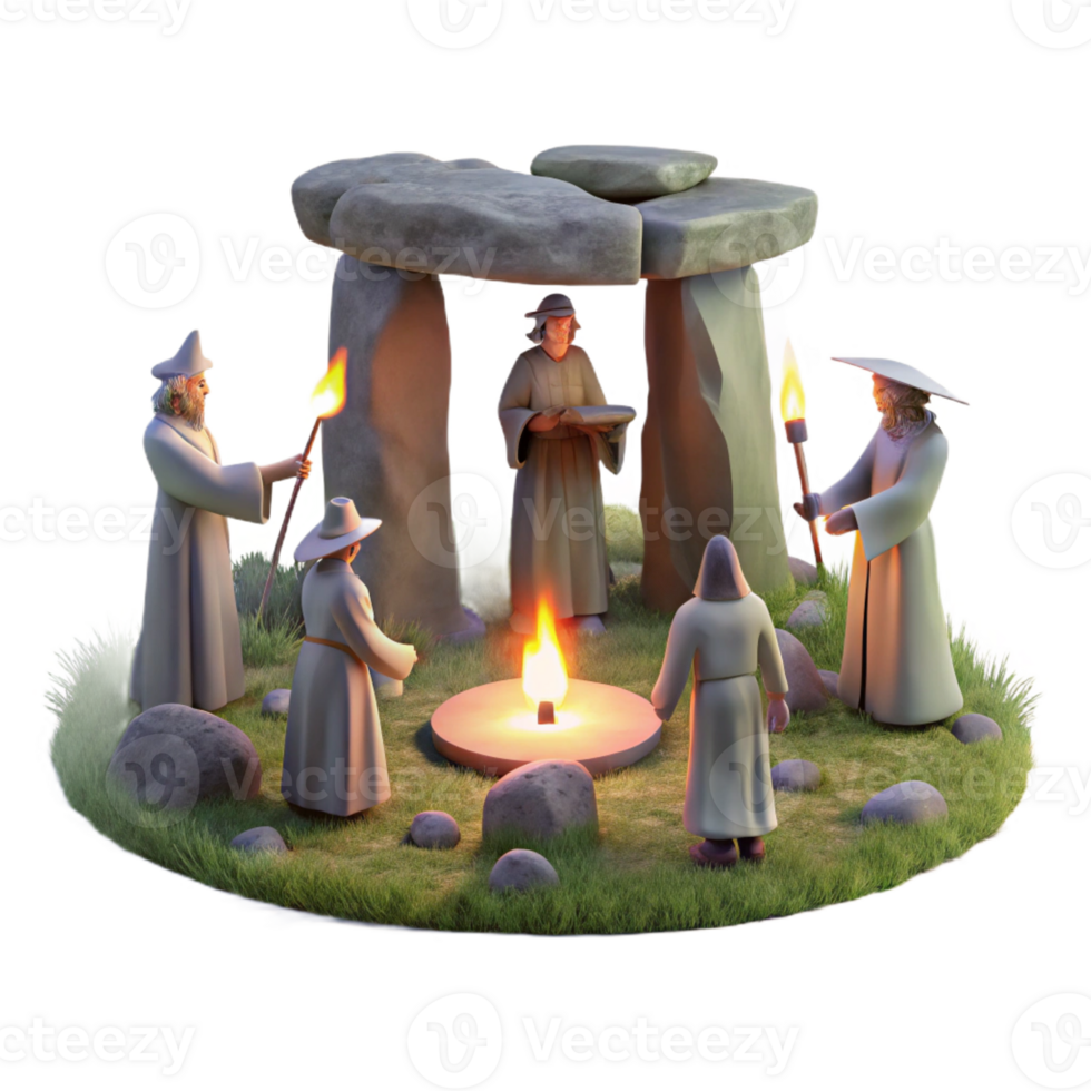 beautiful rustic A Mystical Depiction of Stonehenge at Su detailed png