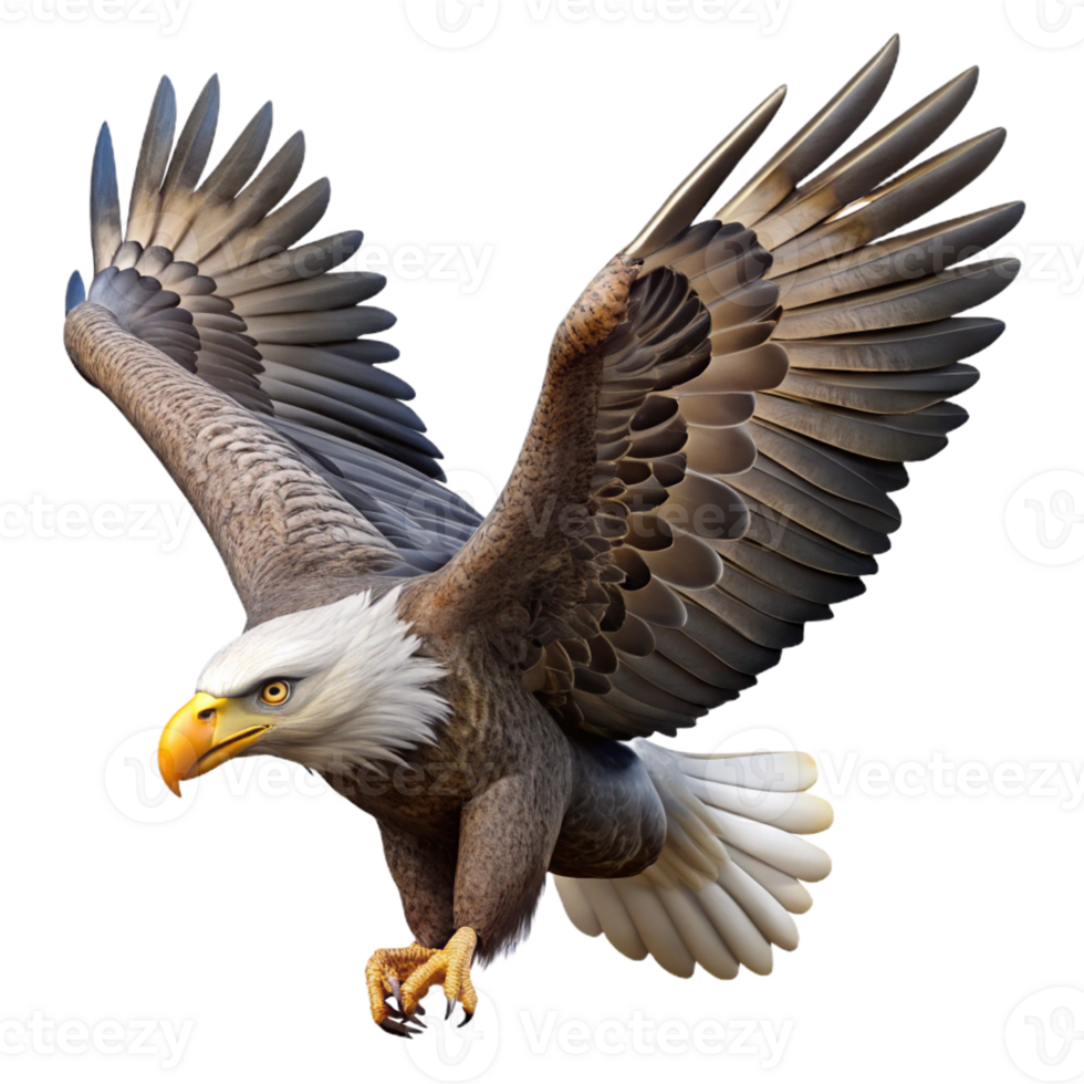dramatic artistic A Majestic Bald Eagle Soaring Through The detailed png
