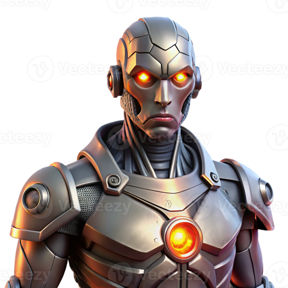 wonderful traditional A Cyborg with Glowing Eyes and Mechanica premium png