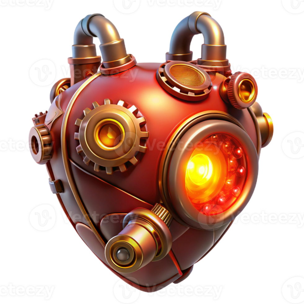 wonderful minimalist A Steampunk Heart Intricate Gears and Pi detailed png