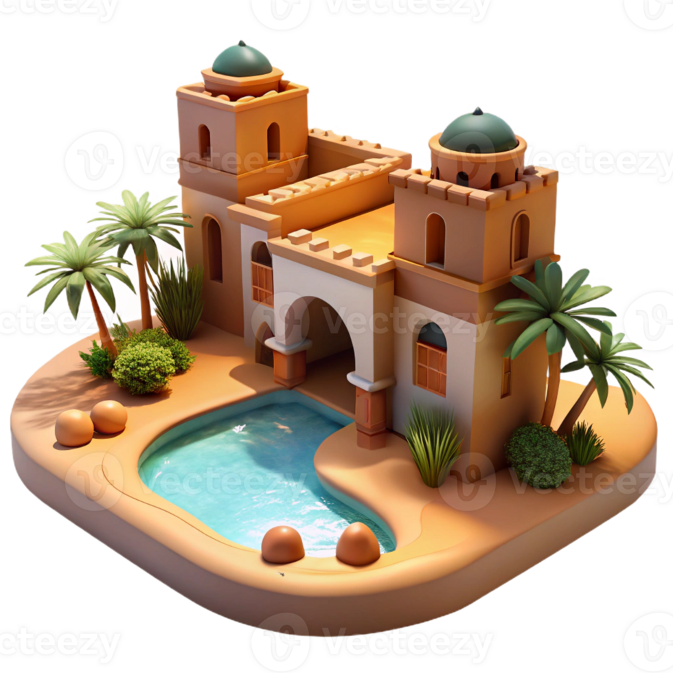 extraordinary rustic A Desert Oasis with Traditional Mud Bric exclusive png