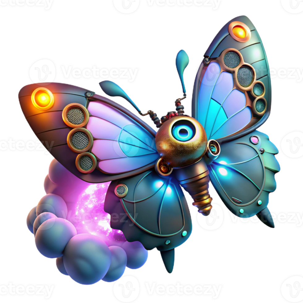 elegant classic A Steampunk Butterfly with Mechanical Wi genuine png